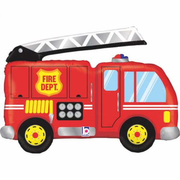 Firetruck Shape Foil Balloon - 101cm