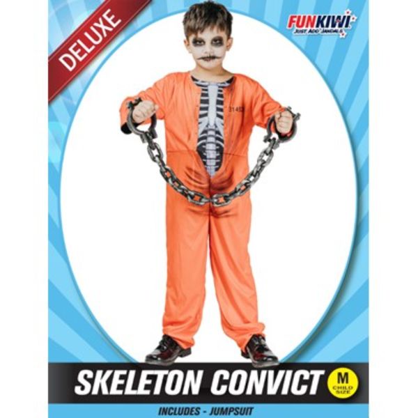 Skelton Convict Child Costume - Medium