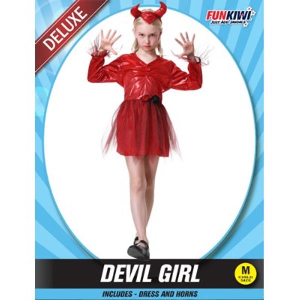 Red Devil Girl Child Costume - Medium