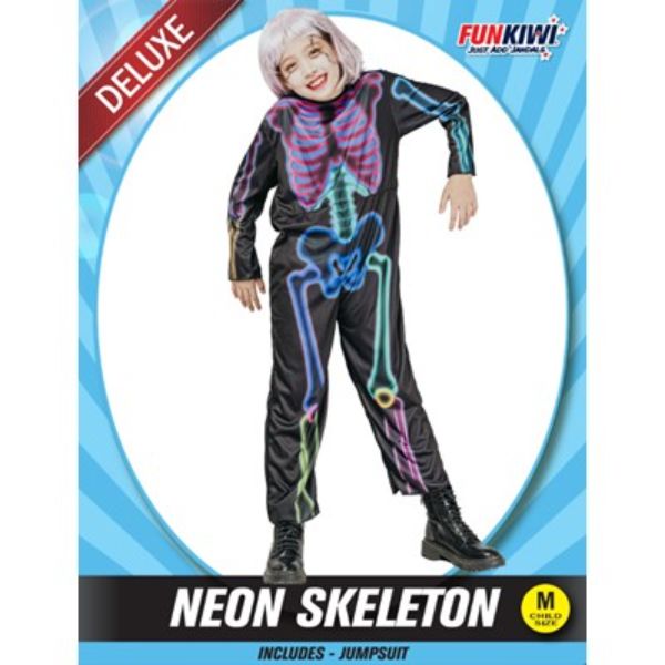 Neon Skeleton Girl Costume - Medium