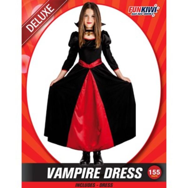 Adult Black & Red Vampire Dress Costume - 155cm