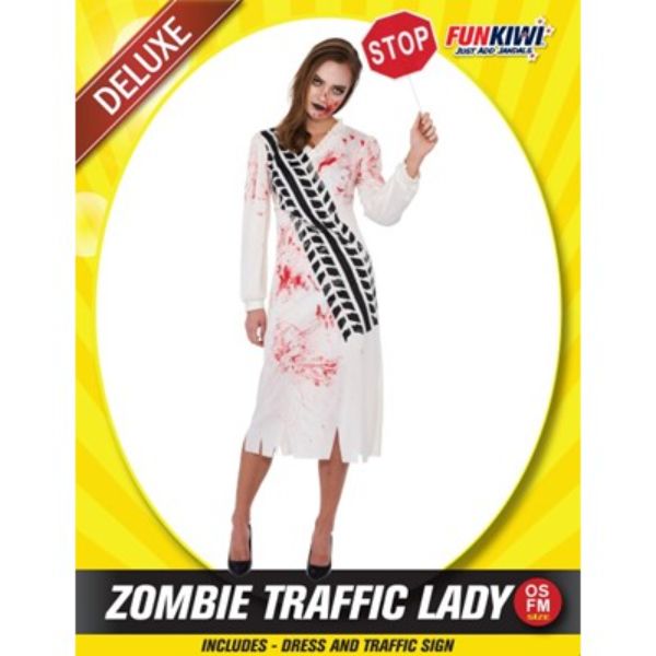 Adult Zombie Traffic Lady Costume - OSFM