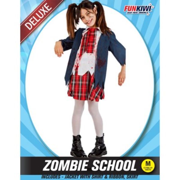 Zombie School Girl Child Costume - Medium