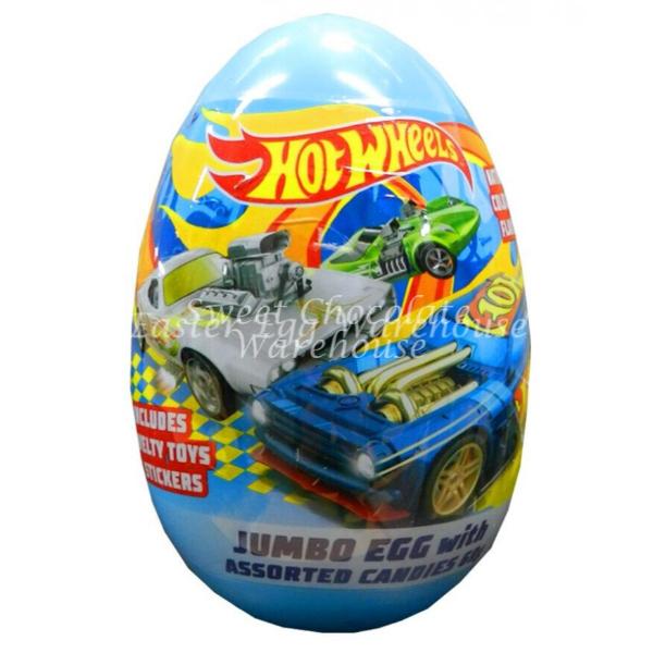 Jumbo Hot Wheels Egg With Novelty Toys Stickers & Candy