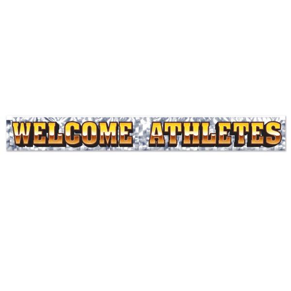 Metallic Welcome Athletes Fringe Banner