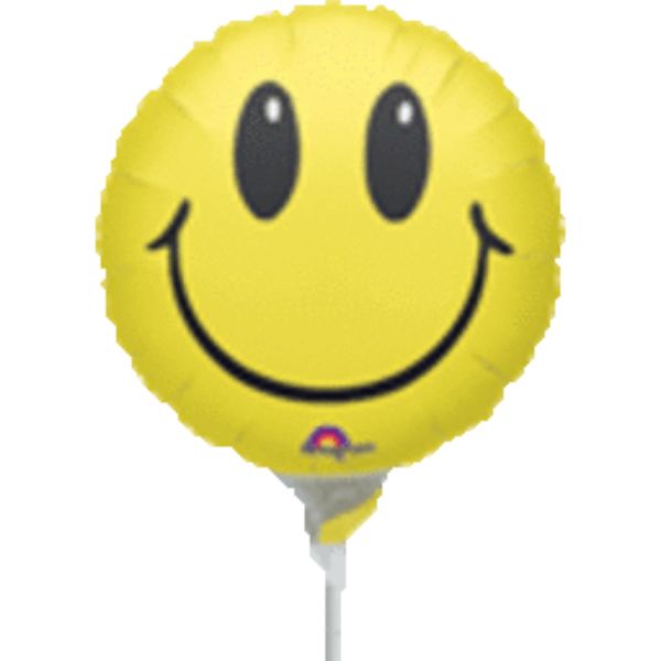 Yellow Smile Face Foil Balloon - 22.86cm