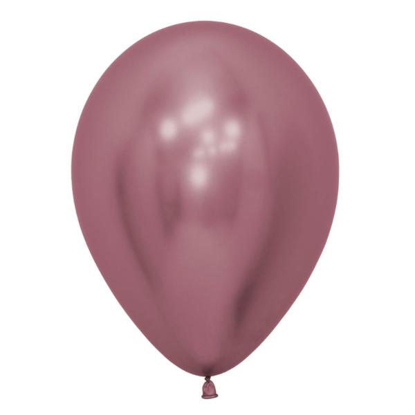 50 Pack Sempertex Pink Metallic Reflex Latex Balloons - 12cm