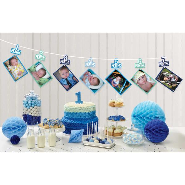 1st Birthday Boy Photo Ribbon Garland - 3.65m x 16cm x 11cm