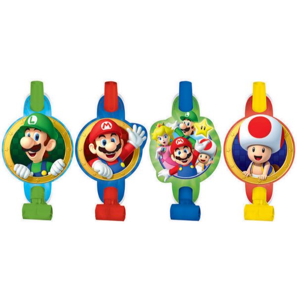8 Pack Super Mario Brothers Blowouts - 12cm