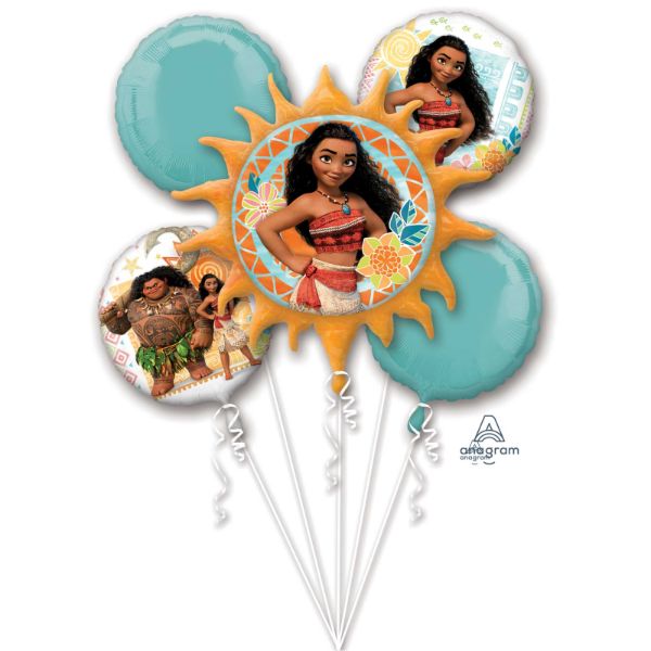 5 Pack Moana Bouquet Foil Balloons - 45cm