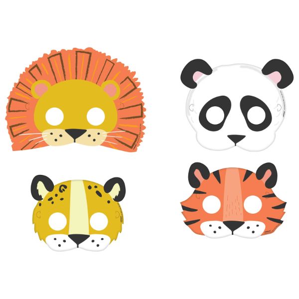 8 Pack Get Wild Jungle Paper Masks