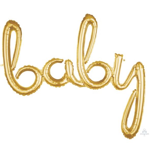 Gold Baby Foil Balloon - 99cm x 83cm
