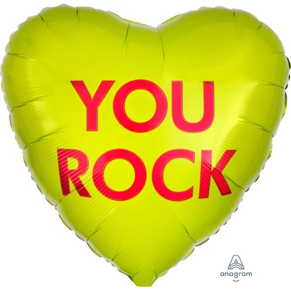 You Rock HX Candy Heart Foil Balloon - 45cm