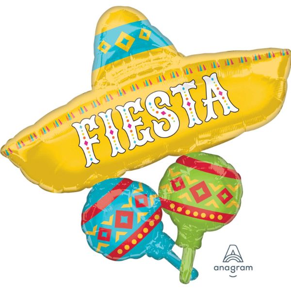 Supershape Papel Picado Fiesta Hat Cluster Foil Balloon - 78cm x 81cm