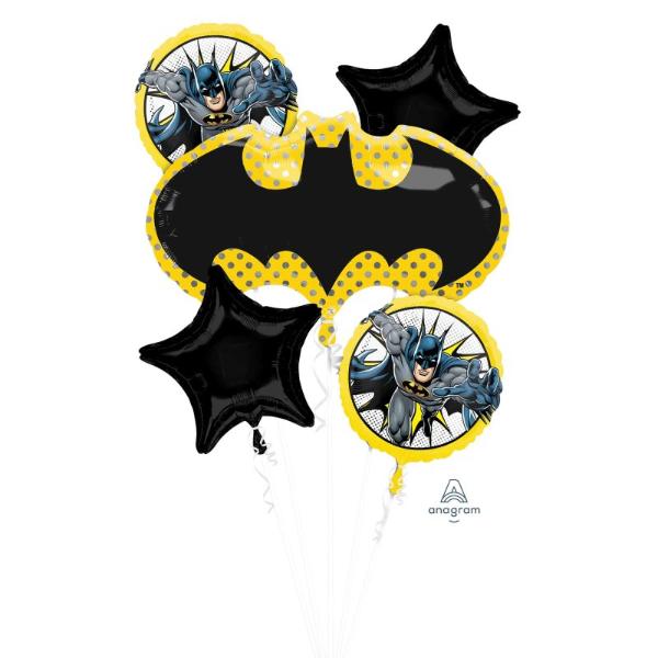 5 Pack Batman Foil Balloon Bouquet - 45cm