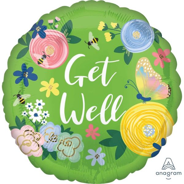 Floral Garden Get Well Soon Foil Balloon - 45cm