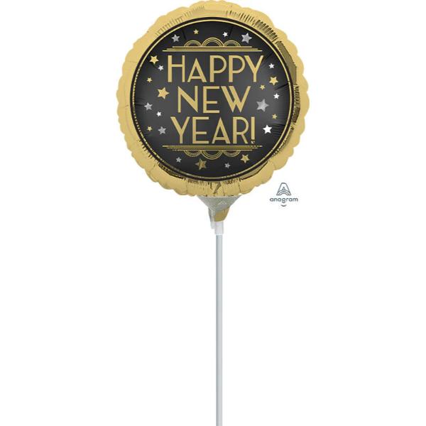 Vintage Round Happy New Year Balloon - 22cm