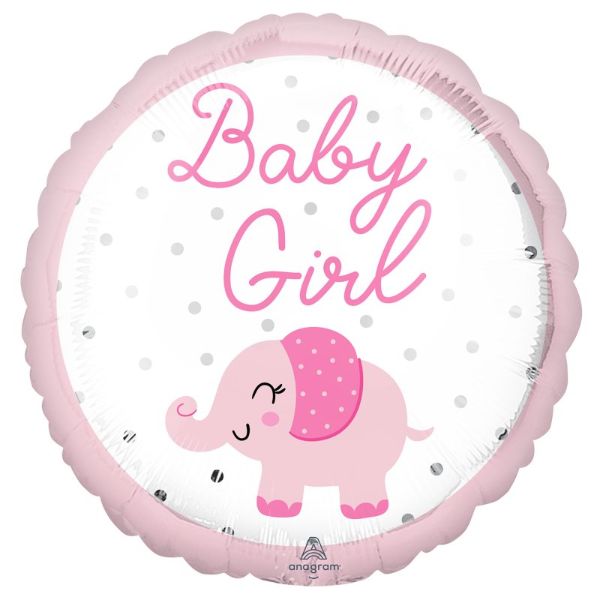 Baby Girl Elephant Foil Balloon - 45cm