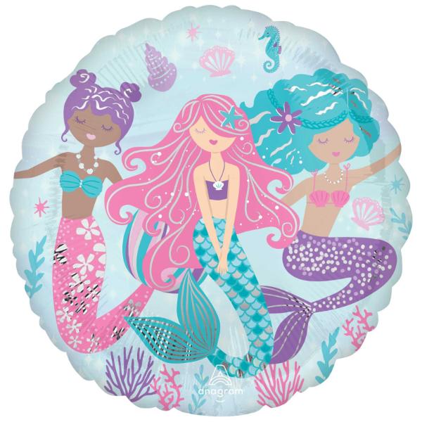 Jumbo Shimmering Mermaid HX Shape Foil Balloon - 53cm