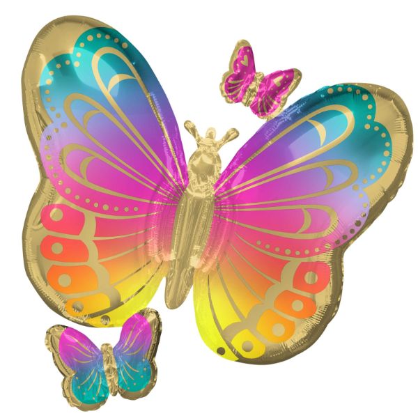 Supershape Colourful Butterflies Foil Balloon - 73cm x 71cm