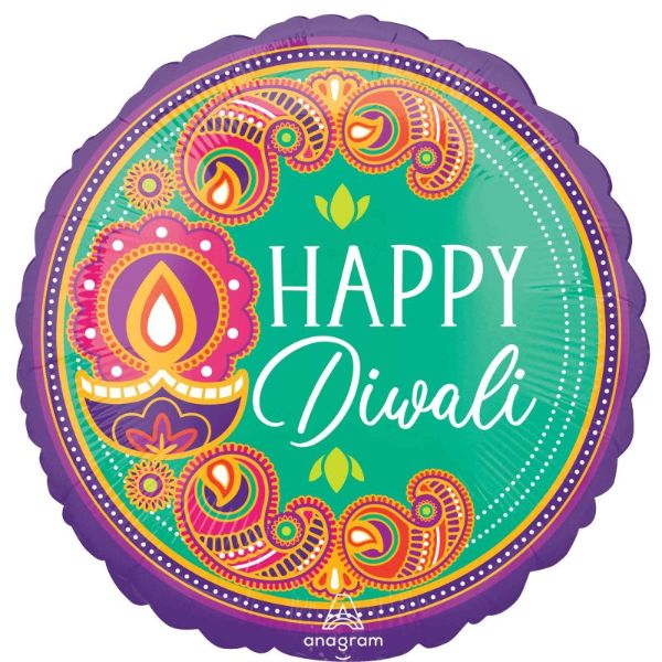 Happy Diwali Rangoli Foil Balloon - 45cm