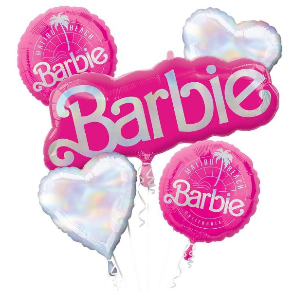 5 Pack Barbie Foil Balloon Bouquet