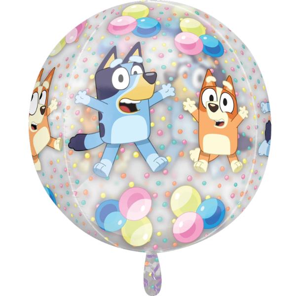 Clear Bluey & Bingo Orbz Xtra Large Foil Balloon - 38cm x 40cm