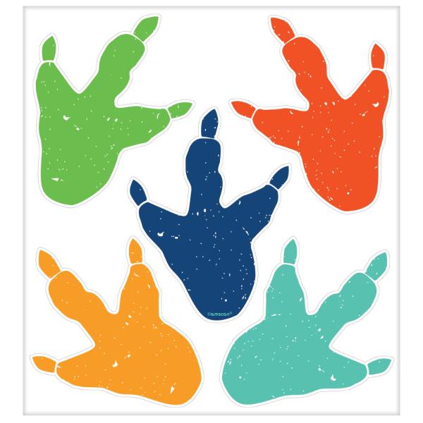 2 Pack Dinosaur Vinyl Cling Footprints - Sheet Size - 24cm x 22cm