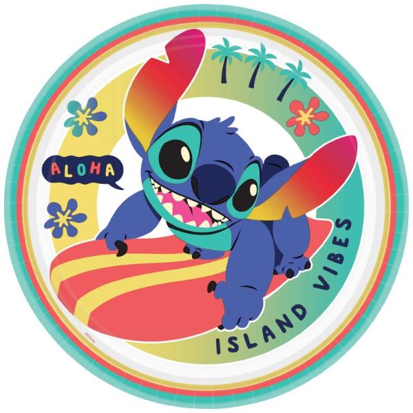 8 Pack Lilo & Stitch Paper Plates - 23cm