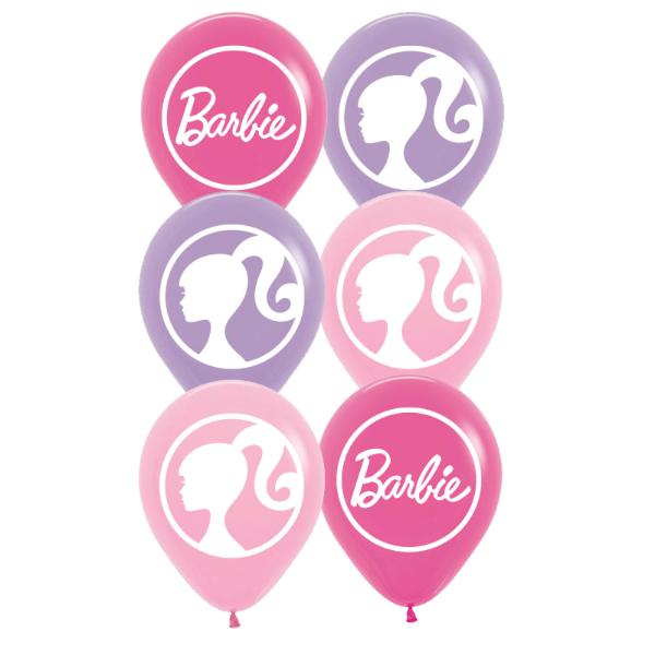 6 Pack Barbie Latex Balloons - 30cm