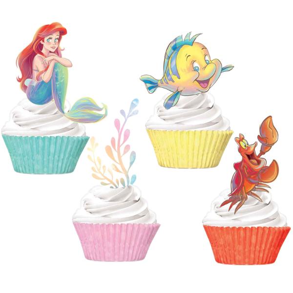 24 Pack The Little Mermaid Cupcake Cases & Pick Set