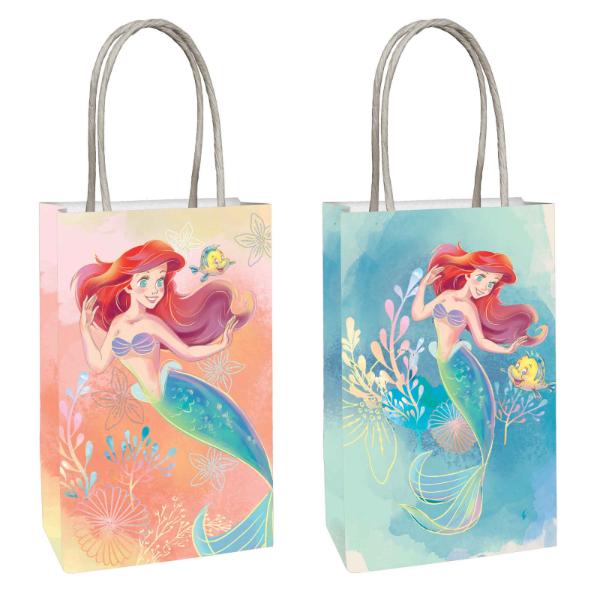 8 Pack The Little Mermaid Paper Kraft Gift Bag - 17.5cm