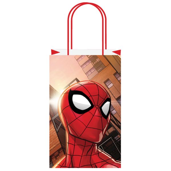 8 Pack Spiderman Paper Kraft Bags - 21cm x 13cm x 8cm