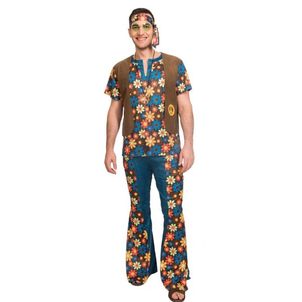 Adult Groovy Hippy Men Costume - Extra Large