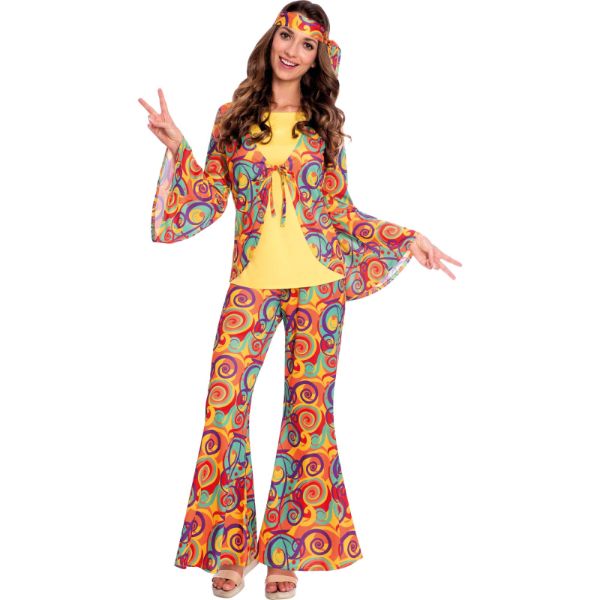 Hippy Women Costume - Size 10 - 12