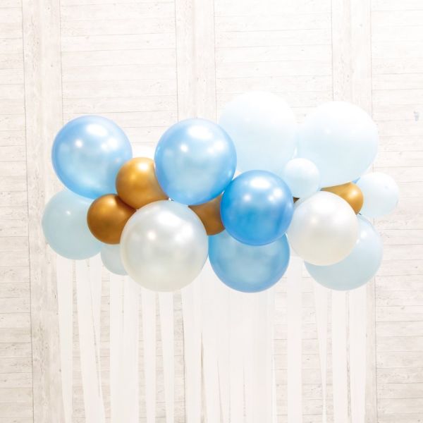 Blue Botanical Celebration Balloon Garland Backdrop Kit