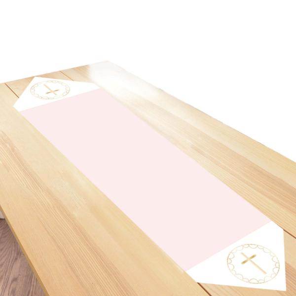 Botanical Celebration On Pink Table Fabric Runner - 46cm x 120cm