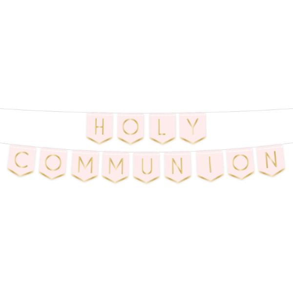 Botanical Celebration Pink Holy Communion Pennant Banner - 250cm