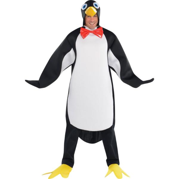 Mens Plus Size Penguin Hooded Tunic & Foot Covers Costume