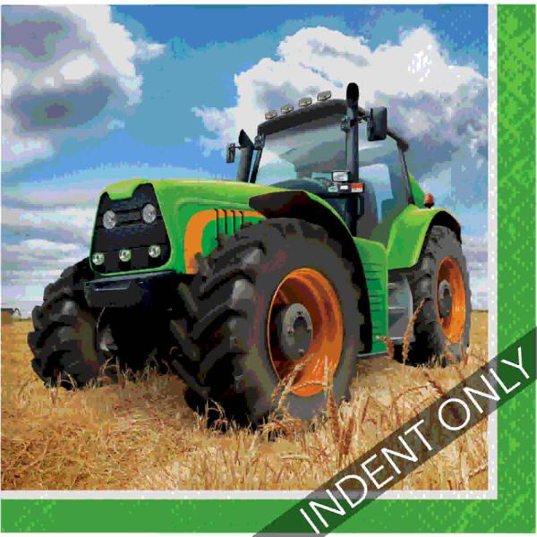 16 Pack Tractor Time Beverage Napkins