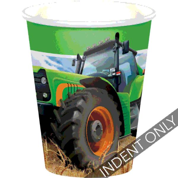 8 Pack Tractor Time Hot / Cold Cups - 266ml
