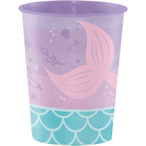 Mermaid Shine Iridescent Plastic Keepsake Souvenir Favor Cup - 473ml