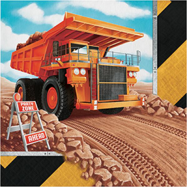 16 Pack Big Dig Construction Lunch Napkins