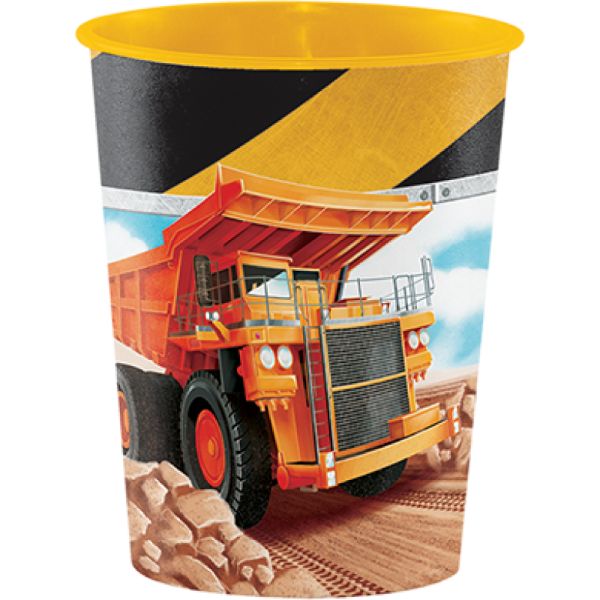 Big Dig Construction Keepsake Plastic Souvenir Favor Cup - 473ml