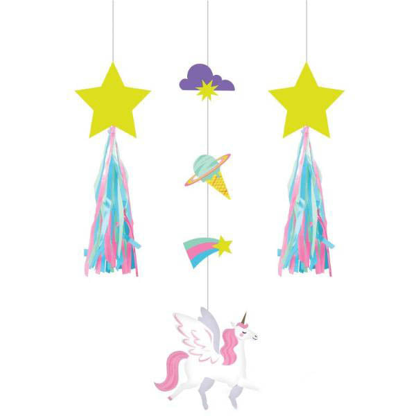 3 Pack Unicorn Galaxy Hanging Cutouts