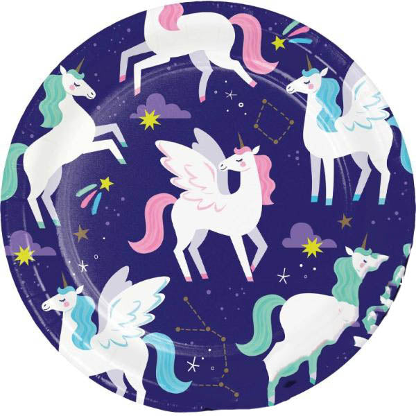 8 Pack Unicorn Galaxy Dinner Plates