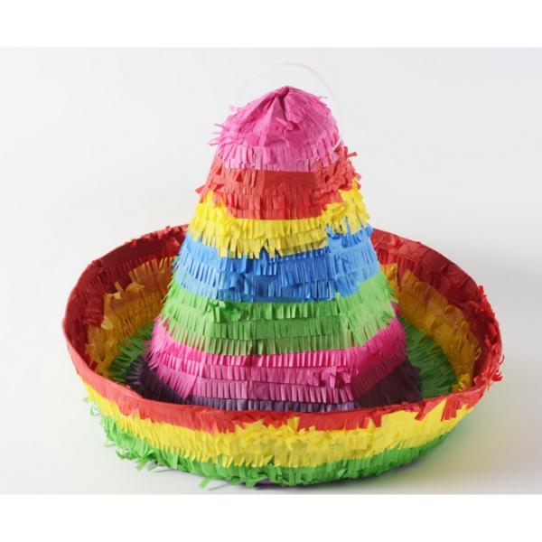 3D Sombrero Shape Pull String Pinata - 38cm x 40cm