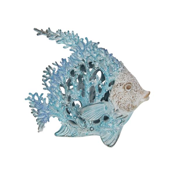 Fish With Blue & White Coral Design - 18cm