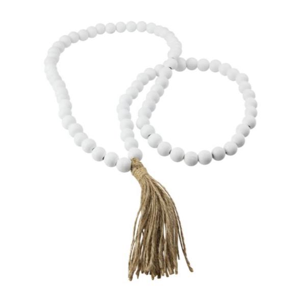 White Beads Decor Hanger - 68cm