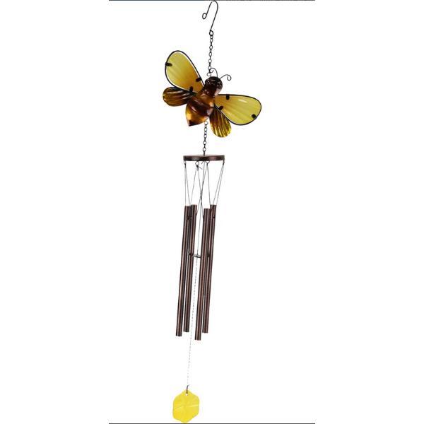 Metal Glass Bee Wind Chime - 78cm